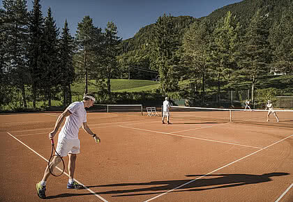 Game of tennis in the Sport Hotel Bachmanngut at Wolfgangsee
